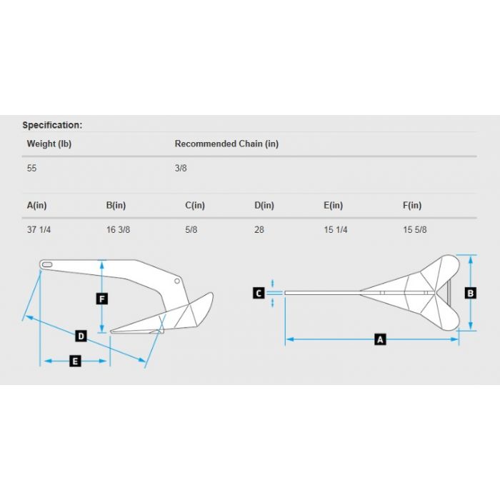 Lewmar 55LB DTX Anchor (0057225)